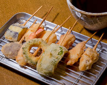 Assorted fried cutlet skewers, 10 kinds