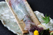 Live spear squid sashimi Live spear squid sashimi