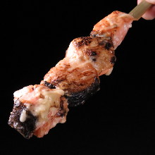 Grilled salmon skewer