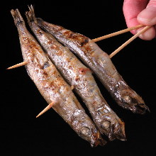 Charcoal grilled shishamo smelt