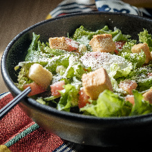 Caesar salad with slow-poached egg