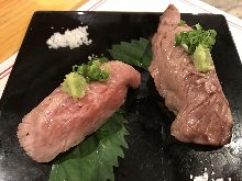 Wagyu beef nigiri sushi