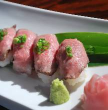 Okinawan Black Wagyu Beef Aburi Sushi