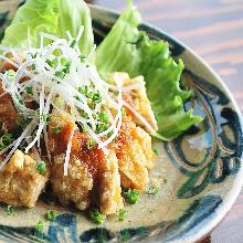 Fried Chicken with Special Green Onion Sauce