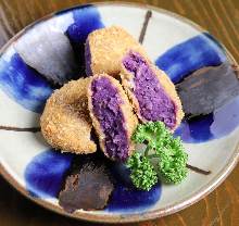 Purple sweet potato croquette
