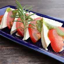 Tomato and tofu caprese