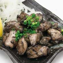 Charcoal grilled young chicken