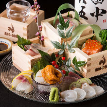 Assorted sashimi of the season