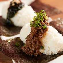 Miso-flavored pork rice ball