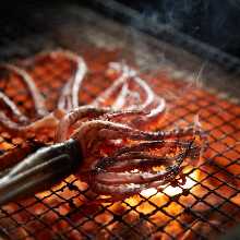 Grilled squid tentacles