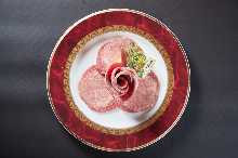 Thinly sliced beef tongue