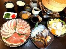 Steamed seafood in a bamboo steamer