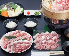 Beef steamed in a bamboo steamer