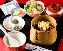 Una chazuke (eel and rice with tea)