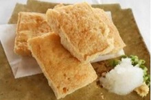 Deep-fried tofu without breading or batter