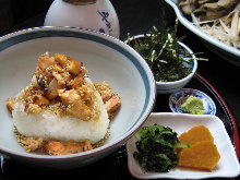 Shake chazuke(salmon and rice with tea)