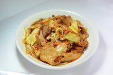 Stir-fried pork with kimchi