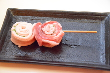 Pork rolled with shiso leaf