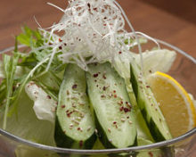 Salad seasoned with sesame oil and salt