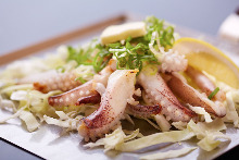 Grilled squid with butter