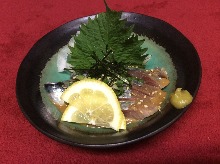 "Goma-saba" sesame-flavored mackerel (regional dish)