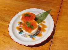 Seasoned soft-boiled egg Salmon roe and sea urchin sauce