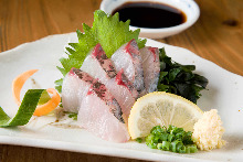 Horse mackerel sashimi