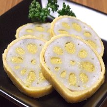 Mustard-stuffed lotus roots