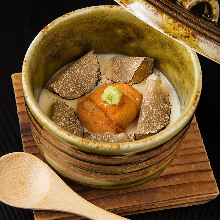 Sea urchin and truffle chawanmushi (steamed egg custard)