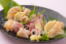 Locally raised chicken sashimi