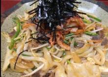 Stir-fried kimchi and udon noodles