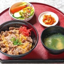 Beef rice bowl set meal