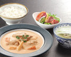 Beef tongue cooked in cheese cream sauce set menu Beef tongue cooked in cheese cream sauce set menu