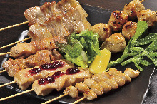 Assorted grilled skewers