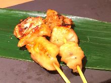 Chicken skin skewer