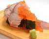 Sushi Poured with Roasted Fatty Salmon and Salmon Roe