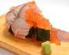 Sushi Poured with Roasted Fatty Salmon and Salmon Roe Sushi Poured with Roasted Fatty Salmon and Salmon Roe