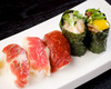 All-sort of Fresh Horsemeat Nigiri Sushi All-sort of Fresh Horsemeat Nigiri Sushi