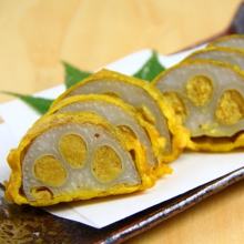 Mustard-stuffed lotus roots