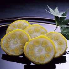 Mustard-stuffed lotus roots