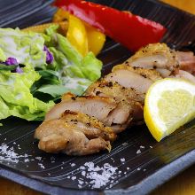 Seared locally-raised chicken