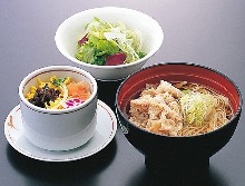 Pork shabu-shabu and soba noodle set