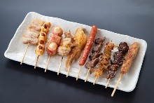 Assorted grilled skewers, 10 kinds