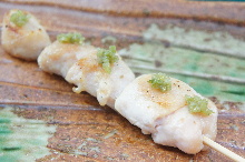 Chicken tenderloin skewer with wasabi