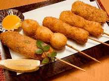 Assorted deep-fried skewers, 5 kinds
