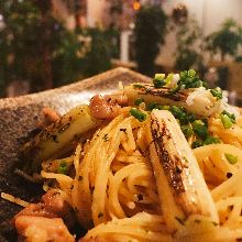 Chicken and green onion oil pasta