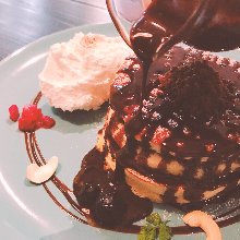 Chocolate pancake (with one glass of drink)