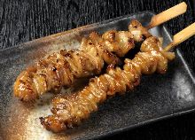 Chicken skin skewer