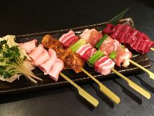 Assorted grilled skewers, 5 kinds