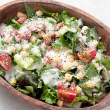 Caesar salad with slow-poached egg